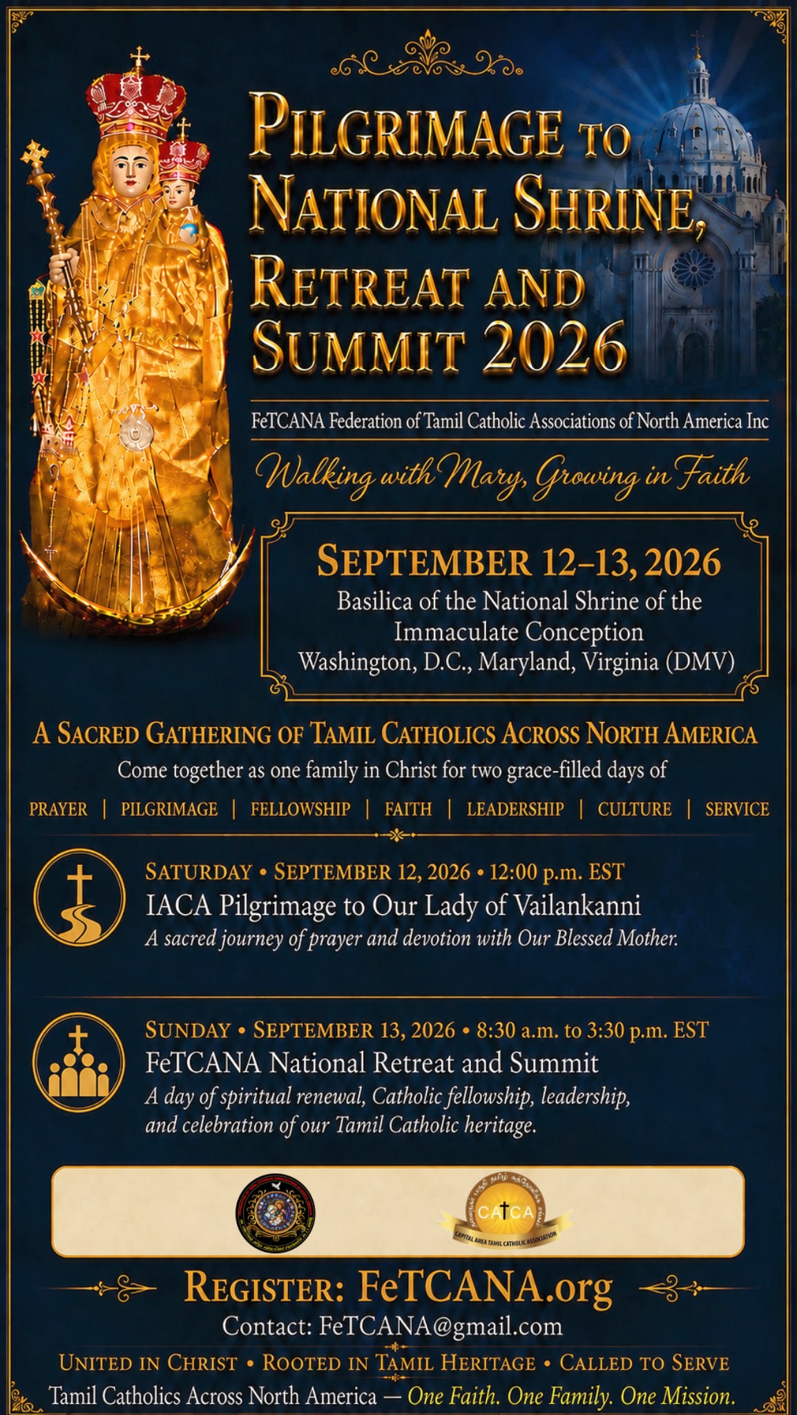 FeTCANA Pilgrimage to National Shrine, Retreat and Summit 2026